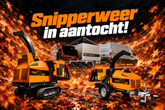 Herfststorm met houtversnipperaars